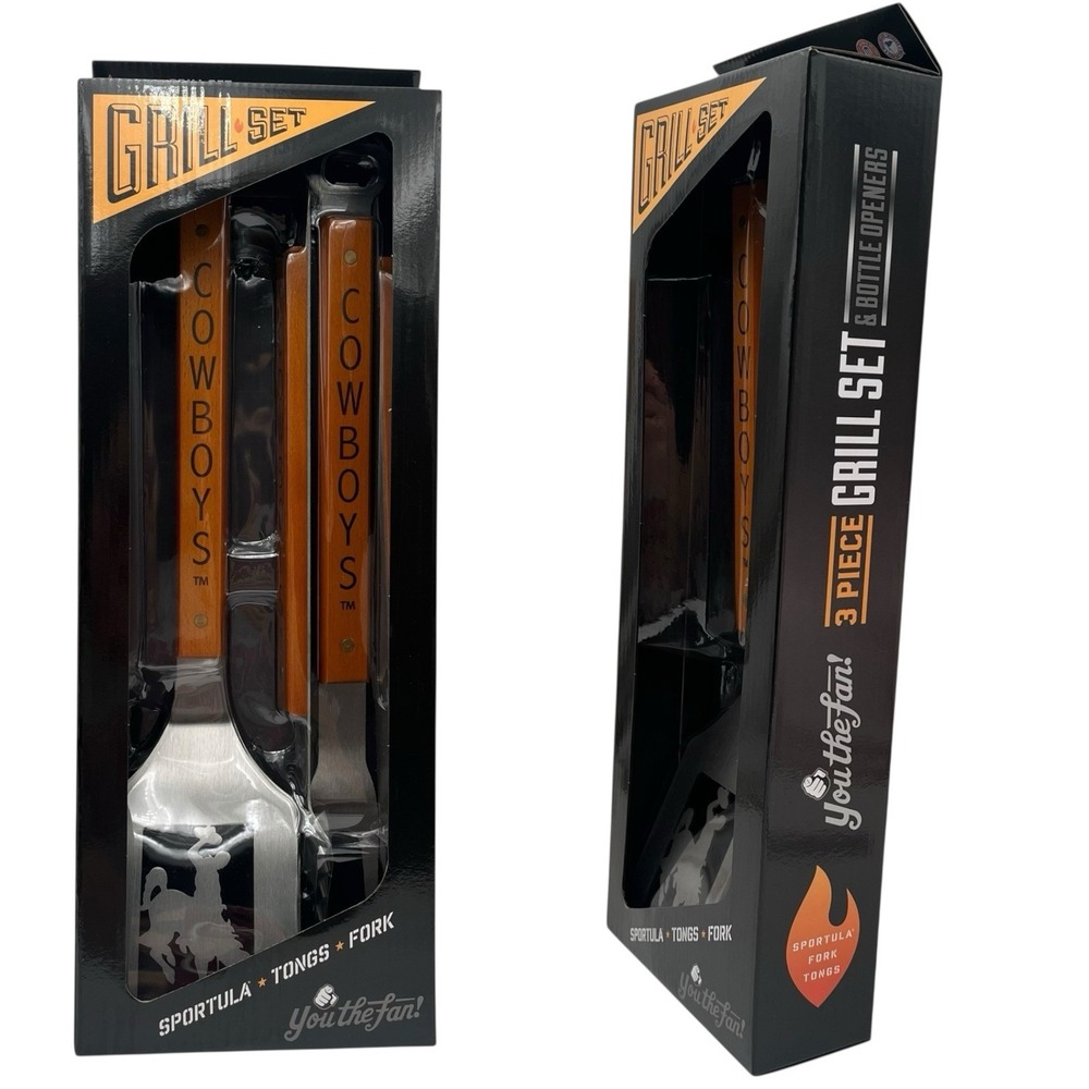 YouTheFan NCAA Wyoming Cowboys Classic Series 3-Piece BBQ Set Stainless Steel